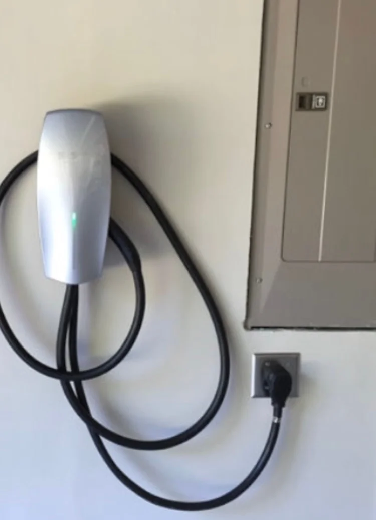EV charger installation with dedicated outlet